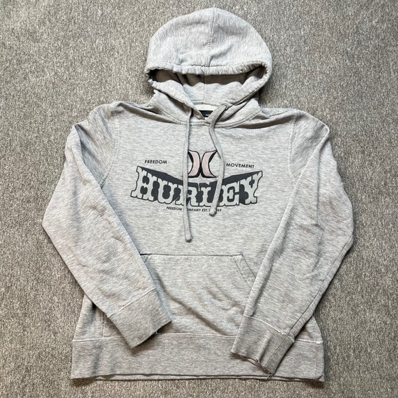Hurley Other - Hurley Mens Freedom Movement Graphic Hoodie Gray Surf Sweatshirt Small 145